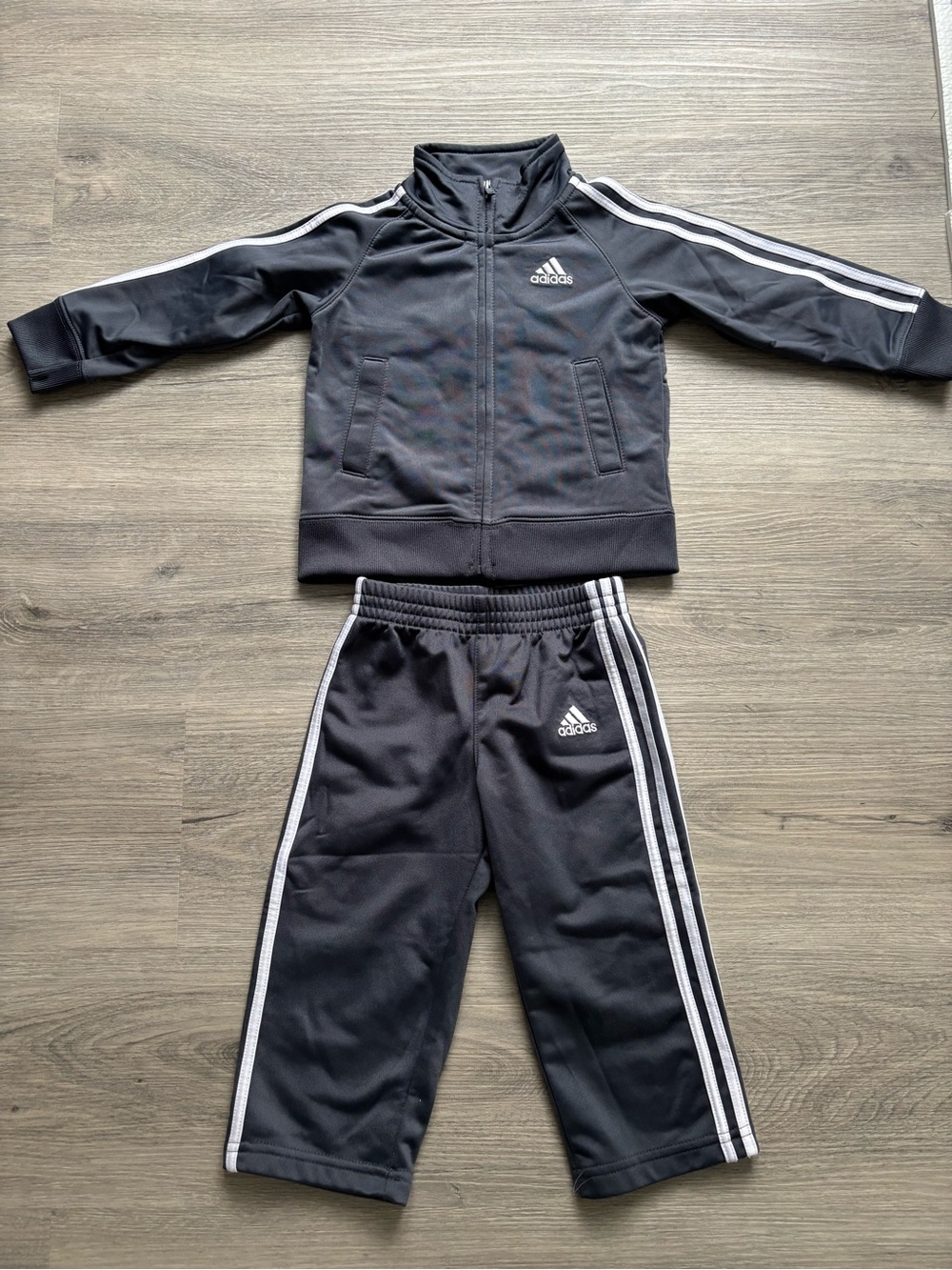 Adidas Toddler Gray Jogger Set with Logo
